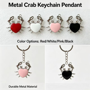 Metal Crab Heart Pendant Necklace <b>Silver</b> Plated Alloy Cute <b>Charm</b> For Women Gift - Product Image 3