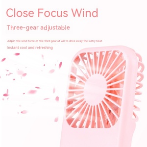 2024 Portable USB Charging Mini Fan Handheld <b>Three</b>-Speed Adjustable for Car Outdoor Household Use Powered Battery Made Plastic - Product Image 4
