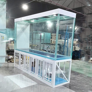 Op maat gemaakte 3600L grote rechthoekige glazen zeeaquarium zoutwatervisbak moderne luxe stijl met roestvrijstalen kast - Product Image 4