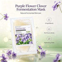 Masque facial hydratant et éclaircissant JMFREE OEM à la fleur de trèfle violette, fermentation microbienne naturelle, marque privée, soin coréen