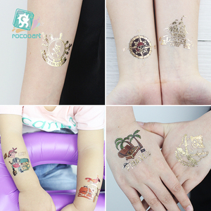 Personalizzato Bambini Impermeabile Del Fumetto Tatuaggio Temporaneo Pirata Barca Disegni Metallic Flash Oro Del Tatuaggio Per I Bambini - Product Image 3