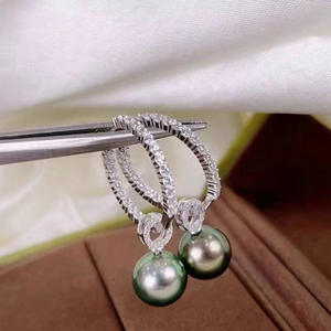 ตัวเรือนต่างหูเงินแท้ S925 สำหรับทำเครื่องประดับมุก DIY พร้อมฐานติดตั้งลูกปัดทรงกลมขนาด 8-12 มม. เครื่องประดับแฟชั่น 21711 - Product Image 3