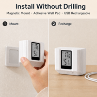 Lampu Dinding Magnetik Nirkabel Isi Ulang dengan Sensor Gerak PIR dan Tampilan Suhu Kelembaban untuk Kamar Tidur, Lorong, dan Apartemen Rumah