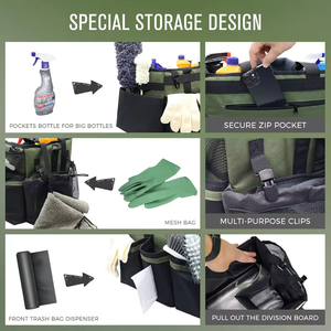 Custom Wholesale Portable Housekeepers Cleaning Tool Organizer <b>Bag</b> Portable Cleaning Caddy Organizer with Foldable <b>Dividers</b> - Product Image 2