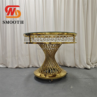 Table de réception de mariage de luxe en acier inoxydable de haute qualité avec pieds dorés