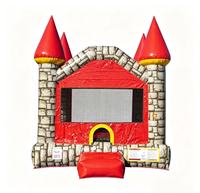 Château gonflable classique en forme de château de pierre, pour enfants, idéal pour les événements et la location.