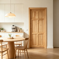 Plain Solid Fir Solid Wood Interior Door Natural Timber Door for Independent House Interior Works