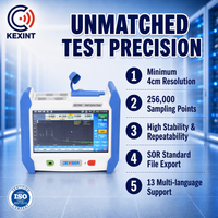 KEXINT Série AE3100 OTDR portable 1310/1550nm 30/28dB Testeur de fibre optique à écran tactile 7 pouces avec VFL OLS OPM Carte d'événements ISAM