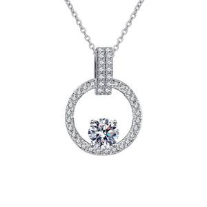 S925 collana in argento Sterling 1 carati Moissanite ciondolo con diamanti <span class=keywords><strong>gioielli</strong></span> dal vivo regalo per gli amanti - Product Image 5