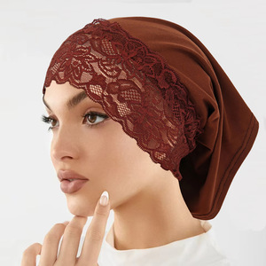 Hijab in Pizzo Tinta Unita, Copricapo per Donne Musulmane del Medio Oriente, Turbante Casual e Adatto per l'Uso all'Aperto - Product Image 2