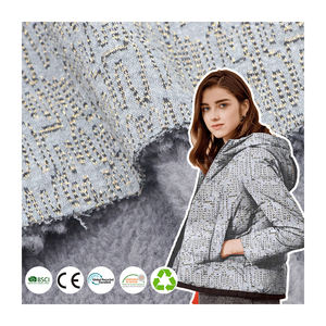 Sin Unión de doble cara Polar Sherpa Fleece 92.6% poliéster <span class=keywords><strong>7.4</strong></span>% metálico 400GSM tejido de punto teñido de hilo para abrigo - Product Image 1
