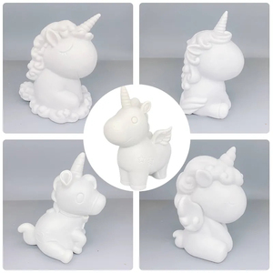 Cadeau de Noël : <span class=keywords><strong>Tirelire</strong></span> <span class=keywords><strong>Licorne</strong></span>, Figurine Blanche pour Fluid Art, Figurine d'Ours Vierge Écologique pour Bricolage et Atelier Artistique - Product Image 2