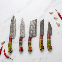 Ensemble d'outils de cuisine en acier Damas fait main |   Outils de cuisine artisanaux