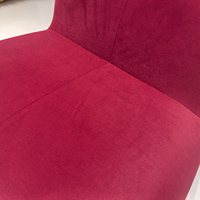 Fauteuil pivotant individuel en tissu rouge style crème, avec rembourrage en éponge, idéal pour salon, chambre et balcon (OEM)