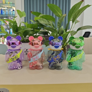 Orso <span class=keywords><strong>con</strong></span> <span class=keywords><strong>occhiali</strong></span> shinning bottiglia d'acqua <span class=keywords><strong>con</strong></span> funzione di paglia e tracolla - Product Image 5