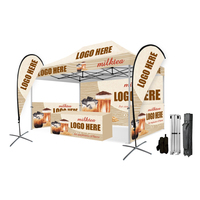 GREENTENT Tente à auvent portable 3x4.5 m avec motif spécial et logo publicitaire, idéale pour les foires scientifiques modernes