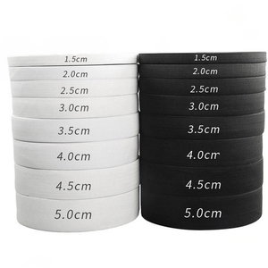 Bán Buôn Chiều Rộng 2Cm-8Cm Màu Đen Và Trắng Nối Cạnh Vải Dệt Mặt Duy Nhất Polyester Cao Su Đàn Hồi Cho May Mặc - Product Image 2