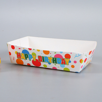 Papier-Serviertablett mit Happy-Birthday-Motiv, Individuell Bedruckt für Partysnacks, Catering, Takeaway, Picknick, Events und Feiern
