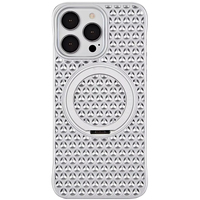 Coque de téléphone magnétique multi-couleurs C&T, antichoc, en métal, avec dissipation de chaleur et béquille pour 15 Pro Max