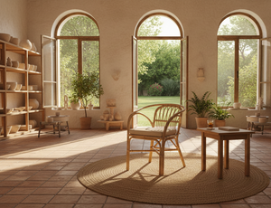 Fauteuil en rotin moderne Dolvio, confortable et élégant, tissé à la main, pour salon, chambre, appartement, hôtel, usage premium - Product Image 3