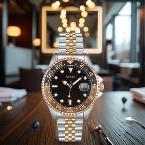 Montres de sport pour hommes avec logo de marque original personnalisé, montres de mode pour affaires en acier inoxydable avec mouvement à quartz, boîtier en alliage - Product Image 2