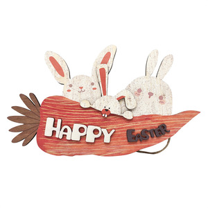 Adorno Colgante Decorativo de Madera con Diseño Clásico de Conejo para Pascua, Suministros de Oficina, Decoración Creativa de Pascua, Personalizable - Product Image 6