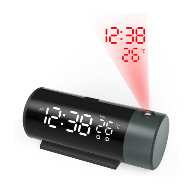 Projector Clock Hot-Selling Alarm Clock USB Charging Electronic Clock Dual Alarm Time and Temperature Projection