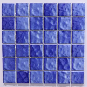 중국 Foshan 도매 가격 30x30 cm 세라믹 블루 모자이크 유약 타일 수영장 도자기 바닥