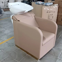 Bols et chaises à shampoing modernes Canapé à shampoing avec bassin en céramique pour meubles de salon de coiffure