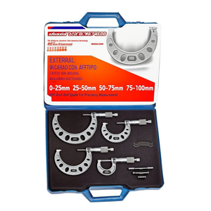 External <b>Micrometer</b> Set 0-25mm 25-50mm 50-75mm 75-100mm With Anvil And Spindle For Precision Measurement - Product Image 2