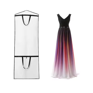 Housse de robe de mariée grande capacité personnalisable avec logo imprimé, imperméable, en non-tissé, avec petite fenêtre transparente - Product Image 3