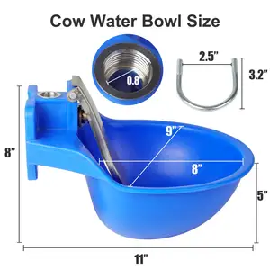 Durable Copper Valve Sheep Water Feeder Bowl Automatic Touching Control Green Plastic Sheep Goat Water Drinking Bowl