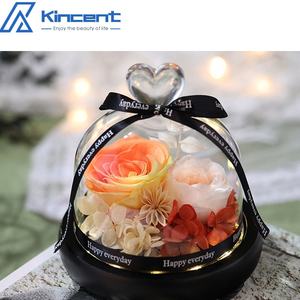 Dos Rosas Eternas en Cúpula de Cristal, Flor Preservada, Rosas Eternas, Caja de Regalo <span class=keywords><strong>para</strong></span> <span class=keywords><strong>el</strong></span> Día de San Valentín y Navidad con Luz - Product Image 2
