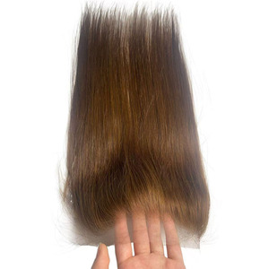 Prothèses capillaires frontales ajustables avec <span class=keywords><strong>bande</strong></span> et dentelle 13x2 pour femmes, en <span class=keywords><strong>cheveux</strong></span> brésiliens Remy, pour <span class=keywords><strong>tissage</strong></span> capillaire, aspect naturel - Product Image 6