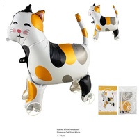 Ballon en aluminium en forme d'animal debout, ballon animalier ambulant avec roues pour fête d'enfants, jouet, baby shower, thème anniversaire enfant