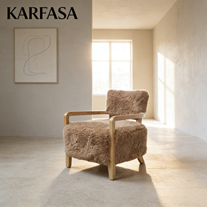 Ghế sofa đơn bọc vải mềm mại, khung gỗ sồi chắc chắn, nội thất phòng khách, phòng ngủ, phòng chờ hiện đại cho gia đình - Product Image 3