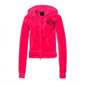 Sudadera con Capucha para Mujer INDEX, Manga Larga, Tejida, Informal, para Otoño, Color Rosa, Diseño con Cremallera Frontal y Logotipo Mixfit - Product Image 1