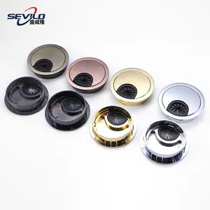 Custom Zinc Alloy Office Furniture 60mm Computer Desk Cable Grommet