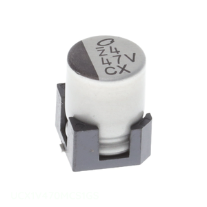 Distribuidor Autorizado, Condensador de Montaje Superficial CAP ALUM 47UF 20% 35V SMD 47 uF UCX1V470MCS1GS - Product Image 1