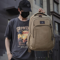 Sac à dos pour ordinateur portable en toile vintage de qualité supérieure, grande capacité, multi-poches, pour les voyages d'affaires, convient aux ordinateurs portables de 15,6 pouces, pour hommes, usage professionnel