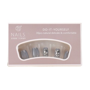 เล็บปลอมแวววาวแบบถอดออกได้ทำด้วยมือปลายเล็บแมวตาสั้นแบบเพชรเทียม - Product Image 5