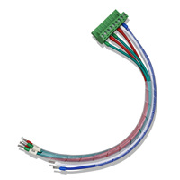 Harness Kabel Terminal Blok 9 Pin Hijau yang Dapat Dilepas, Kabel Multi Warna dengan Terminal Ferrule untuk Peralatan Kontrol Inverter