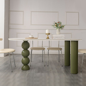 Mesa de Comedor de Cuarzo con Aspecto Cremoso, Estilo 2026, Diseño Alienígena, Mueble para el Hogar de Estilo Francés, Famoso en Internet - Product Image 1