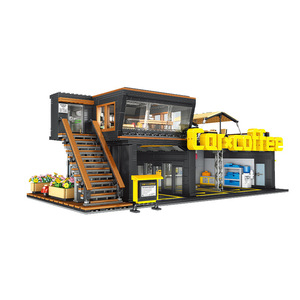 XJD JD113 2025 NOUVEAU MOC Vintage Car <span class=keywords><strong>Club</strong></span> Café Réparations <span class=keywords><strong>Garage</strong></span> Kit Modèle de Construction Briques pour Enfants Cadeau Blocs de Construction - Product Image 1