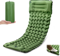 Matelas gonflable imperméable, coussin de couchage extra épais, ultraléger, 3,54 pouces, avec pompe intégrée, pompe à pied 30s, 4 saisons, camping
