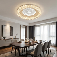 Lampe de plafond LED décorative à installation facile, forme halo cristallin créative, montage en surface, pour projets de rénovation de maison