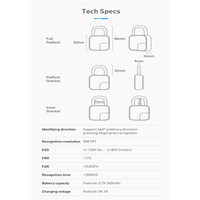YH3703 Serrure Intelligente Tuya à Empreinte Digitale, Verrou de Porte Sans Clé à Chargement USB, Déverrouillage Rapide, Sécurité Antivol pour Maison