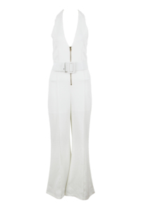 Nuovo Arrivo Office Lady <span class=keywords><strong>Elegante</strong></span> Tuta Pantaloni Lunghi Con Scollo A V Backless del Raso Pagliaccetti - Product Image 4