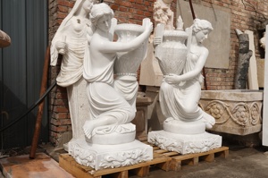 Statue de déesse grandeur nature en marbre blanc, personnalisée, pour jardin extérieur, figure grecque antique, jardinière, décoration de manoir, cour - Product Image 2