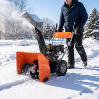 Balayeuse à feuilles et à neige, équipement de déneigement avec moteur 6,5 CV et brosse de 26 pièces pour allées de cimetière